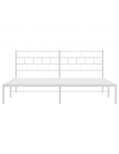 Giroletto con Testiera Metallo Bianco 193x203 cm