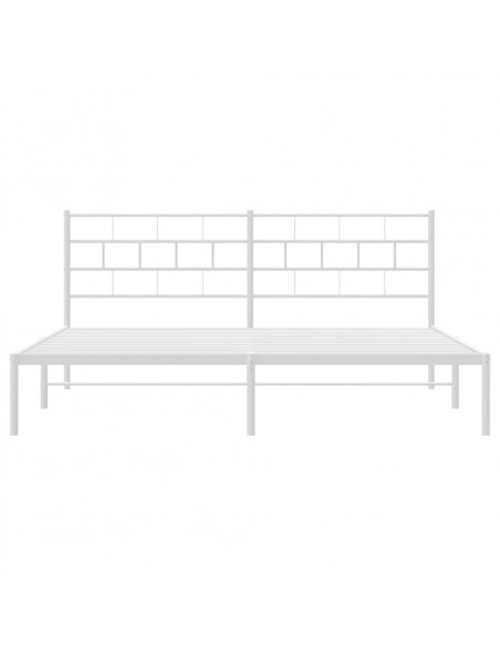 Giroletto con Testiera Metallo Bianco 193x203 cm