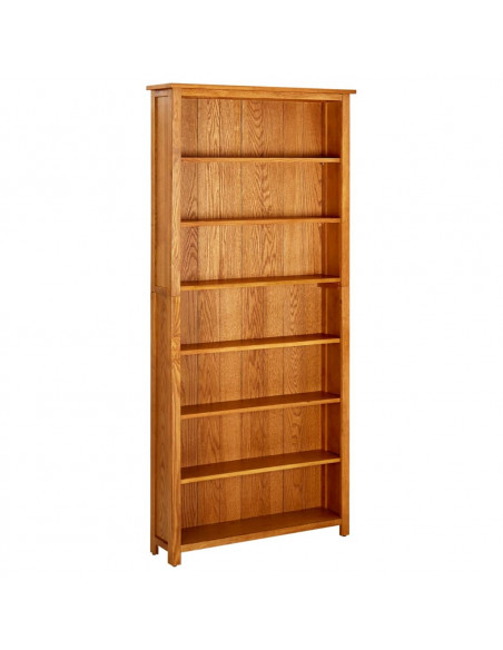 Libreria a 7 Ripiani 90x22,5x200 cm in Massello di Rovere