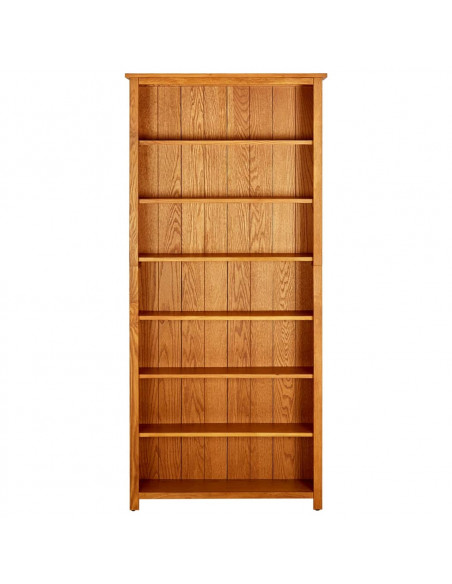 Libreria a 7 Ripiani 90x22,5x200 cm in Massello di Rovere