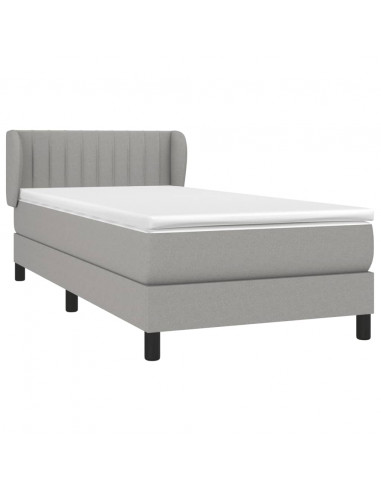 Giroletto a Molle con Materasso Grigio Chiaro 90x190 cm Tessuto