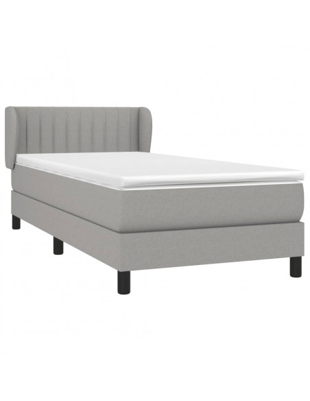 Giroletto a Molle con Materasso Grigio Chiaro 90x190 cm Tessuto