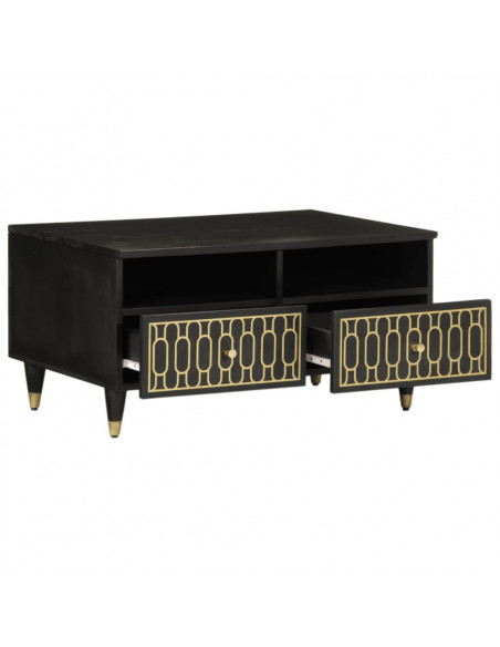 Tavolino da Salotto 80x54x40 cm in Legno Massello di Mango