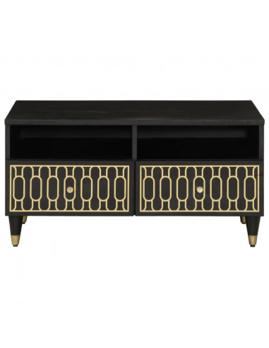 Tavolino da Salotto 80x54x40 cm in Legno Massello di Mango