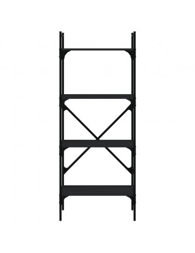 Libreria 4 Ripiani Nera 56x31,5x138,5 cm Legno Multistrato