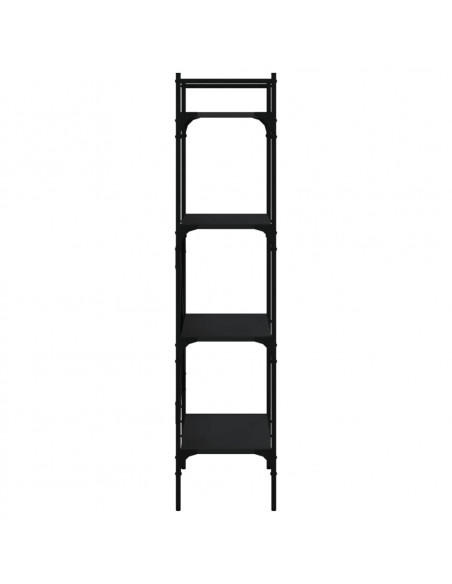 Libreria 4 Ripiani Nera 56x31,5x138,5 cm Legno Multistrato