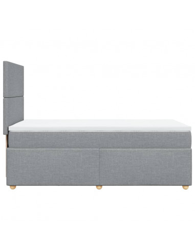 Giroletto a Molle con Materasso Grigio Chiaro 80x200 cm Tessuto