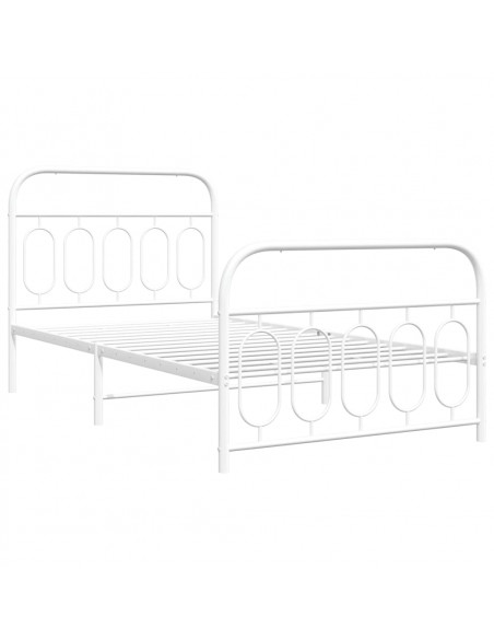 Giroletto con Testiera e Pediera Metallo Bianco 107x203 cm