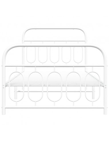 Giroletto con Testiera e Pediera Metallo Bianco 107x203 cm