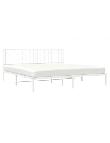 Giroletto con Testiera Metallo Bianco 193x203 cm