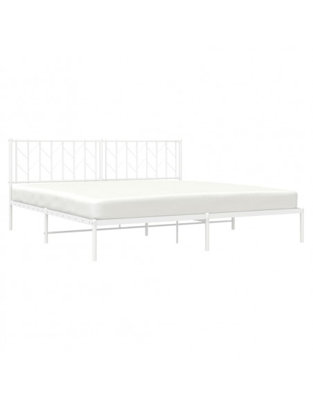 Giroletto con Testiera Metallo Bianco 193x203 cm