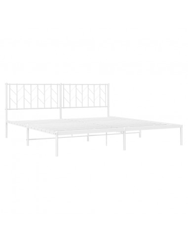 Giroletto con Testiera Metallo Bianco 193x203 cm