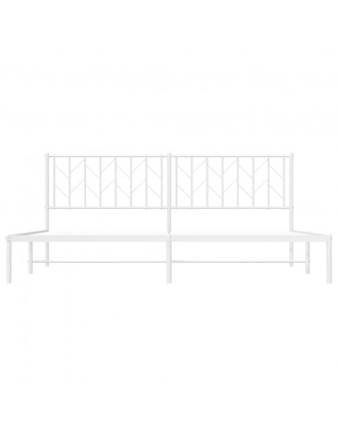 Giroletto con Testiera Metallo Bianco 193x203 cm