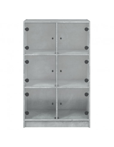 Credenza con Ante Grigio Cemento 68x37x109 cm Legno Multistrato