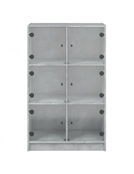 Credenza con Ante Grigio Cemento 68x37x109 cm Legno Multistrato