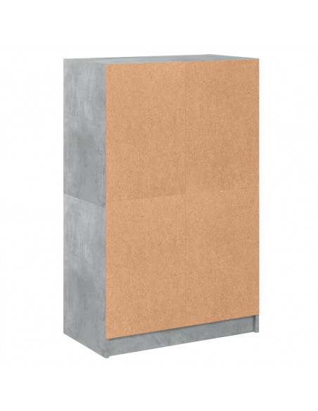 Credenza con Ante Grigio Cemento 68x37x109 cm Legno Multistrato