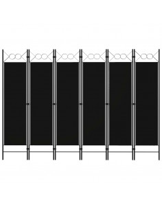 Paravento a 6 Pannelli Nero 240x180 cm 2