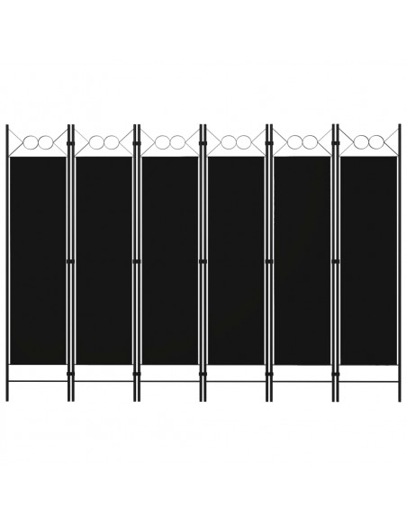 Paravento a 6 Pannelli Nero 240x180 cm