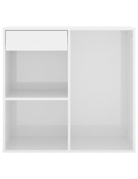 Armadietto per Cosmetici Bianco Lucido 80x40x75 cm in Legno