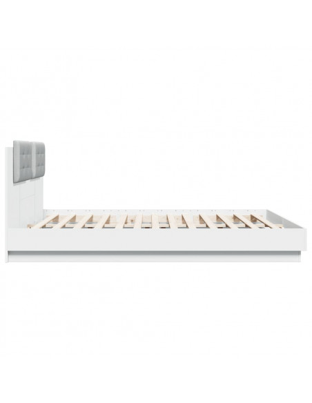 Giroletto con Testiera Bianco 180x200 cm in Legno Multistrato