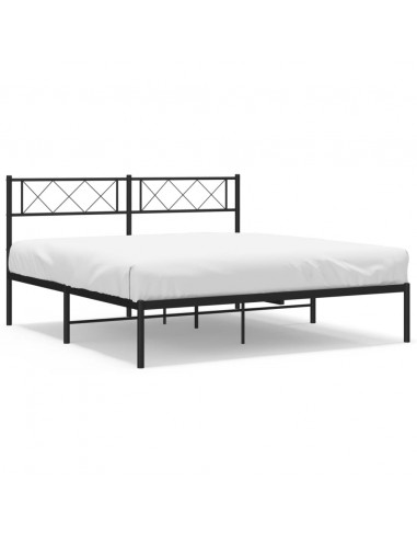 Giroletto con Testiera in Metallo Nero 135x190 cm