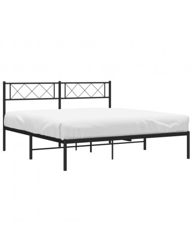 Giroletto con Testiera in Metallo Nero 135x190 cm