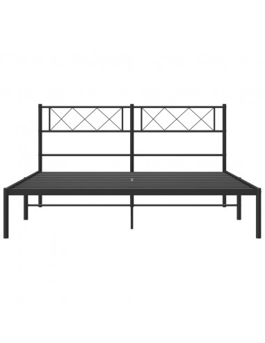 Giroletto con Testiera in Metallo Nero 135x190 cm