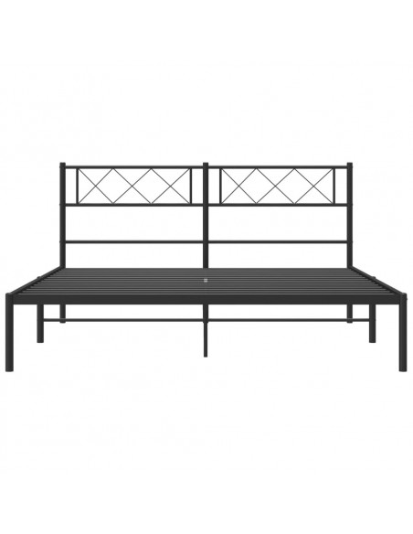 Giroletto con Testiera in Metallo Nero 135x190 cm