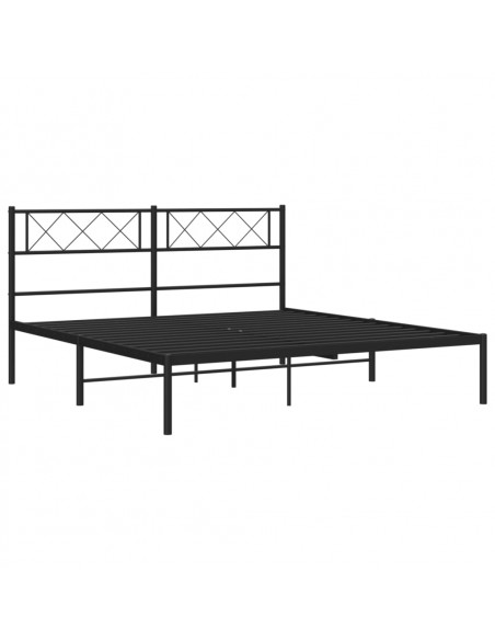 Giroletto con Testiera in Metallo Nero 135x190 cm