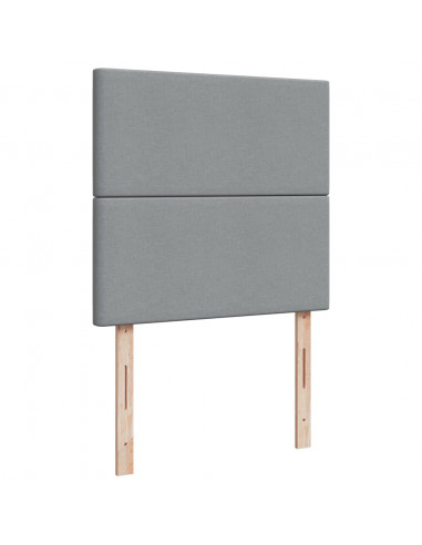 Giroletto a Molle con Materasso Grigio Chiaro 90x190 cm Tessuto