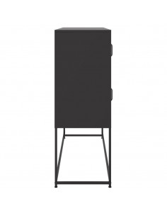 Credenza Nera 100,5x39x107 cm in Acciaio Laminato a Freddo 2