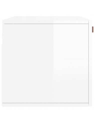Mobile a Parete Bianco Lucido 80x36,5x35 cm Legno Multistrato