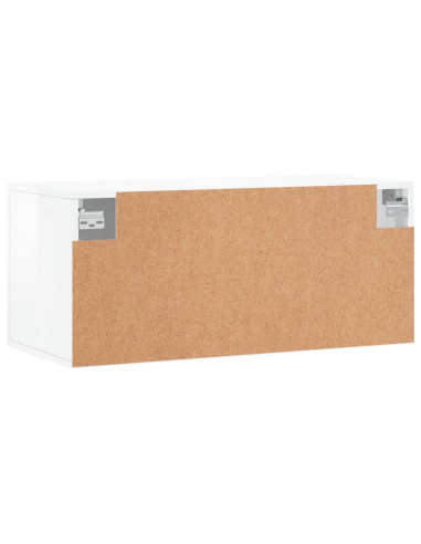 Mobile a Parete Bianco Lucido 80x36,5x35 cm Legno Multistrato