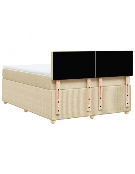 Giroletto a Molle con Materasso Crema 140x200 cm in Tessuto