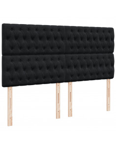 Giroletto a Molle con Materasso Nero 200x200 cm in Velluto 2