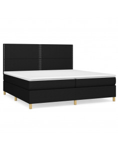 Giroletto a Molle con Materasso Nero 200x200 cm in Tessuto 2