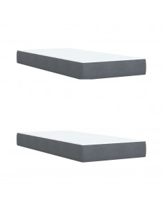Giroletto a Molle con Materasso Grigio Scuro 200x200 cm Velluto 2