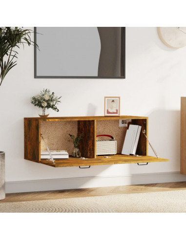 Mobile Pensile Rovere Fumo 100x36,5x35 cm Legno Multistrato