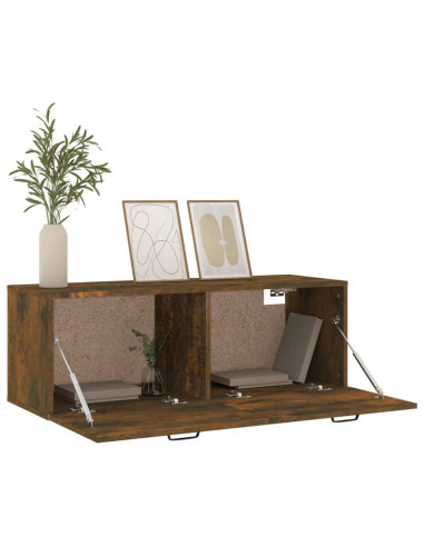 Mobile Pensile Rovere Fumo 100x36,5x35 cm Legno Multistrato