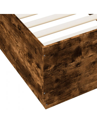 Giroletto con Luci LED Rovere Fumo 90x200 cm Legno Multistrato