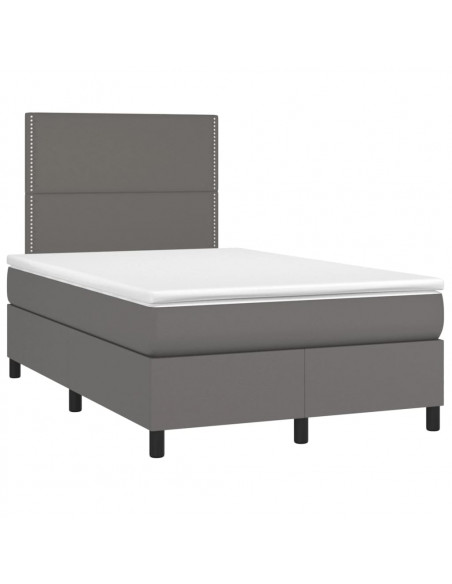 Giroletto a Molle con Materasso Grigio 120x200 cm in Similpelle