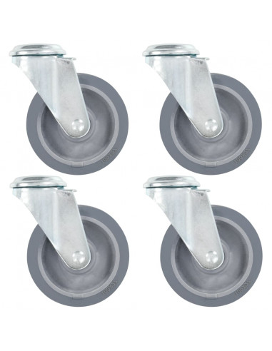 Ruote Girevoli con Foro per Bulloni 4 pz 100 mm