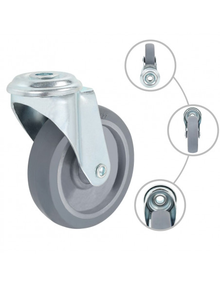 Ruote Girevoli con Foro per Bulloni 4 pz 100 mm