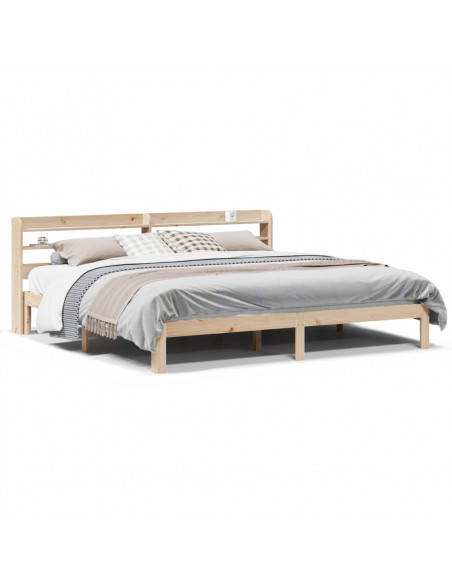 Giroletto con Testiera 200x200 cm in Legno Massello di Pino