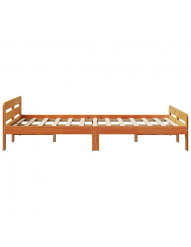 Letto senza Materasso Marrone Cera 135x190 cm in Legno di Pino