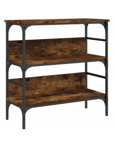 Tavolino Consolle Rovere Fumo 75x32x75 cm in Legno Multistrato 2