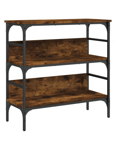 Tavolino Consolle Rovere Fumo 75x32x75 cm in Legno Multistrato