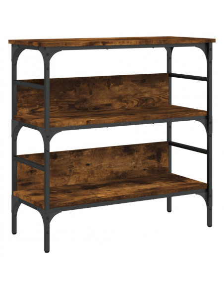 Tavolino Consolle Rovere Fumo 75x32x75 cm in Legno Multistrato