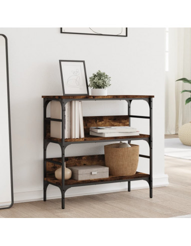 Tavolino Consolle Rovere Fumo 75x32x75 cm in Legno Multistrato