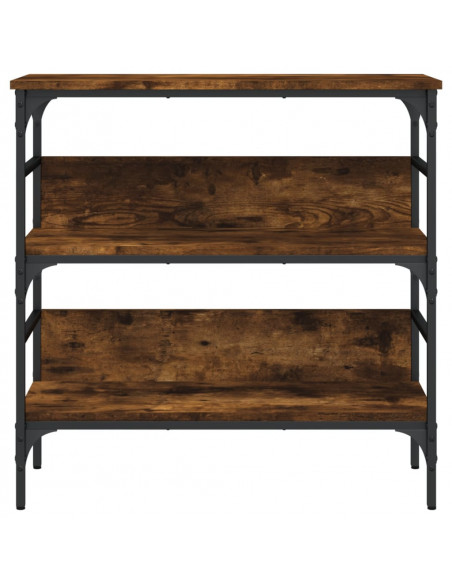Tavolino Consolle Rovere Fumo 75x32x75 cm in Legno Multistrato